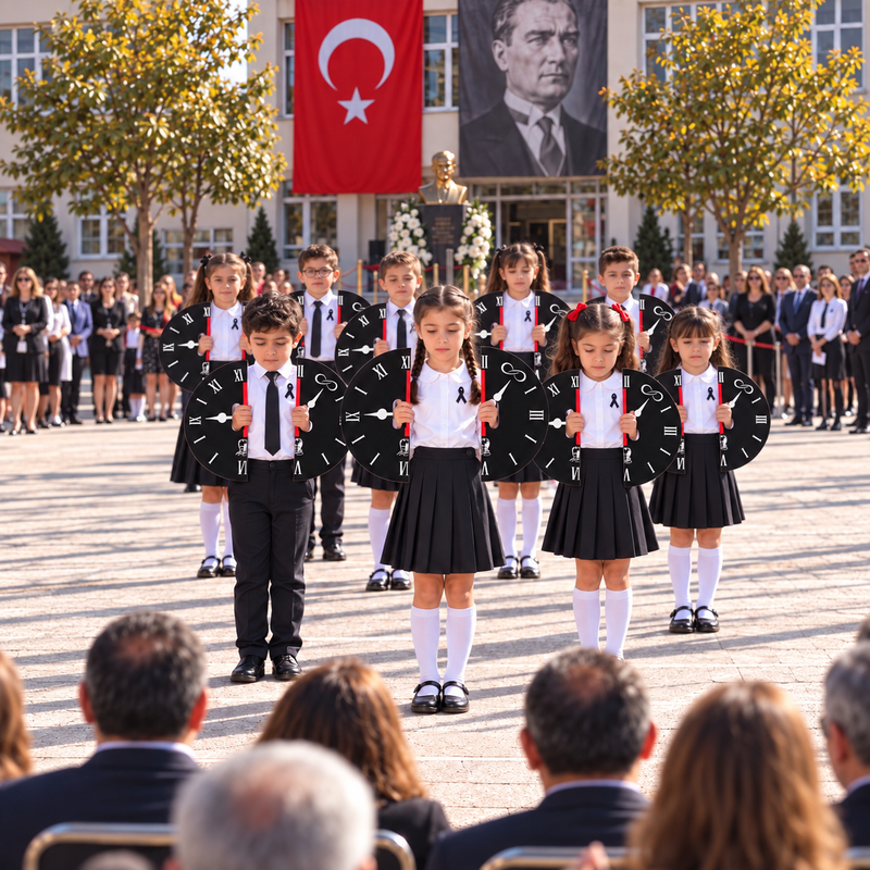 10 Kasım Atatürk'ü Anma Günü Koreografi Gösteri Plakası (Saat-Daire)-zoom-
