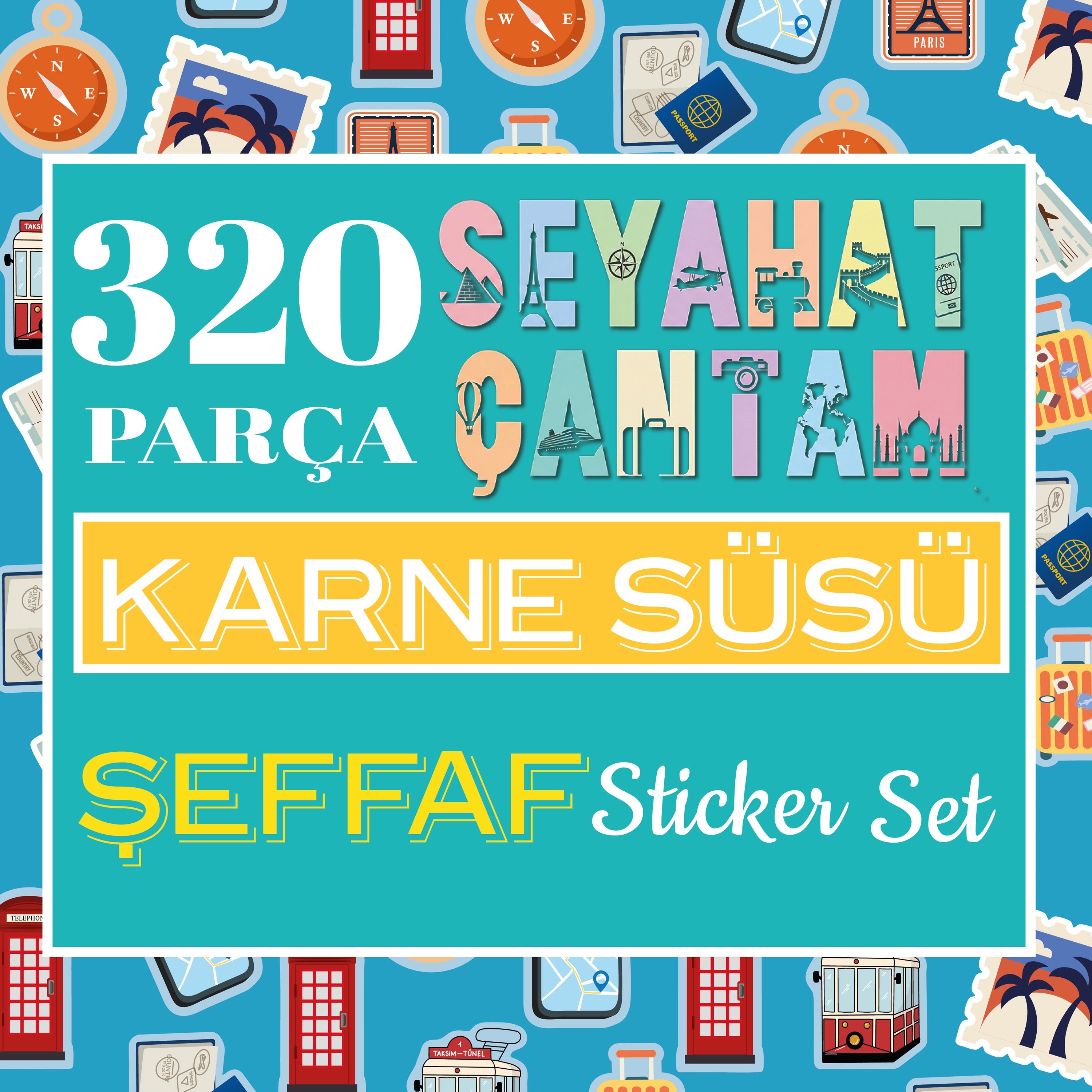 Seyahat Temalı Karne ve Gelişim Raporu Şeffaf Sticker Seti-zoom-3