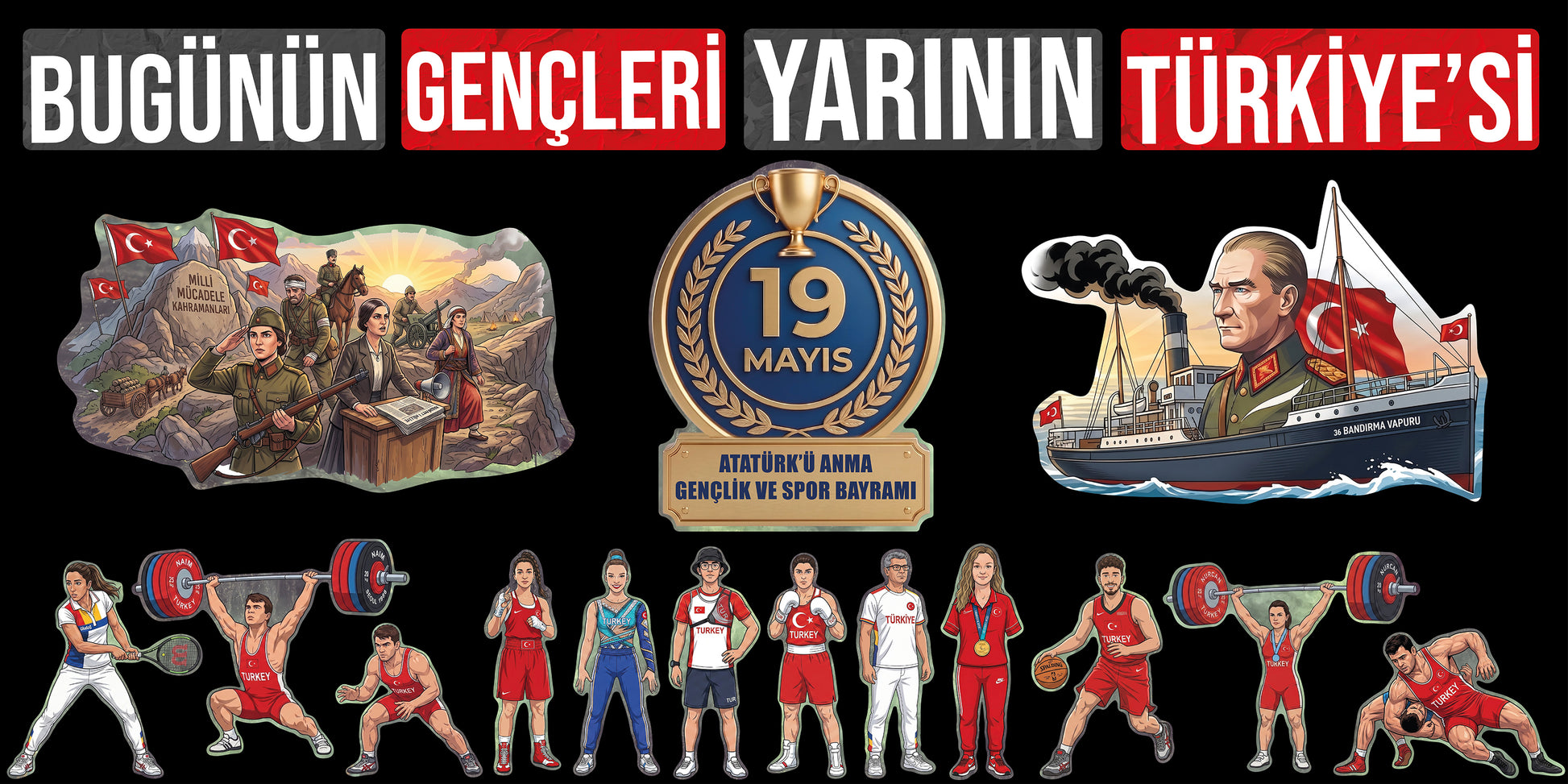19 Mayıs Atatürk'ü Anma Gençlik ve Spor Bayramı Panosu - pinoobi