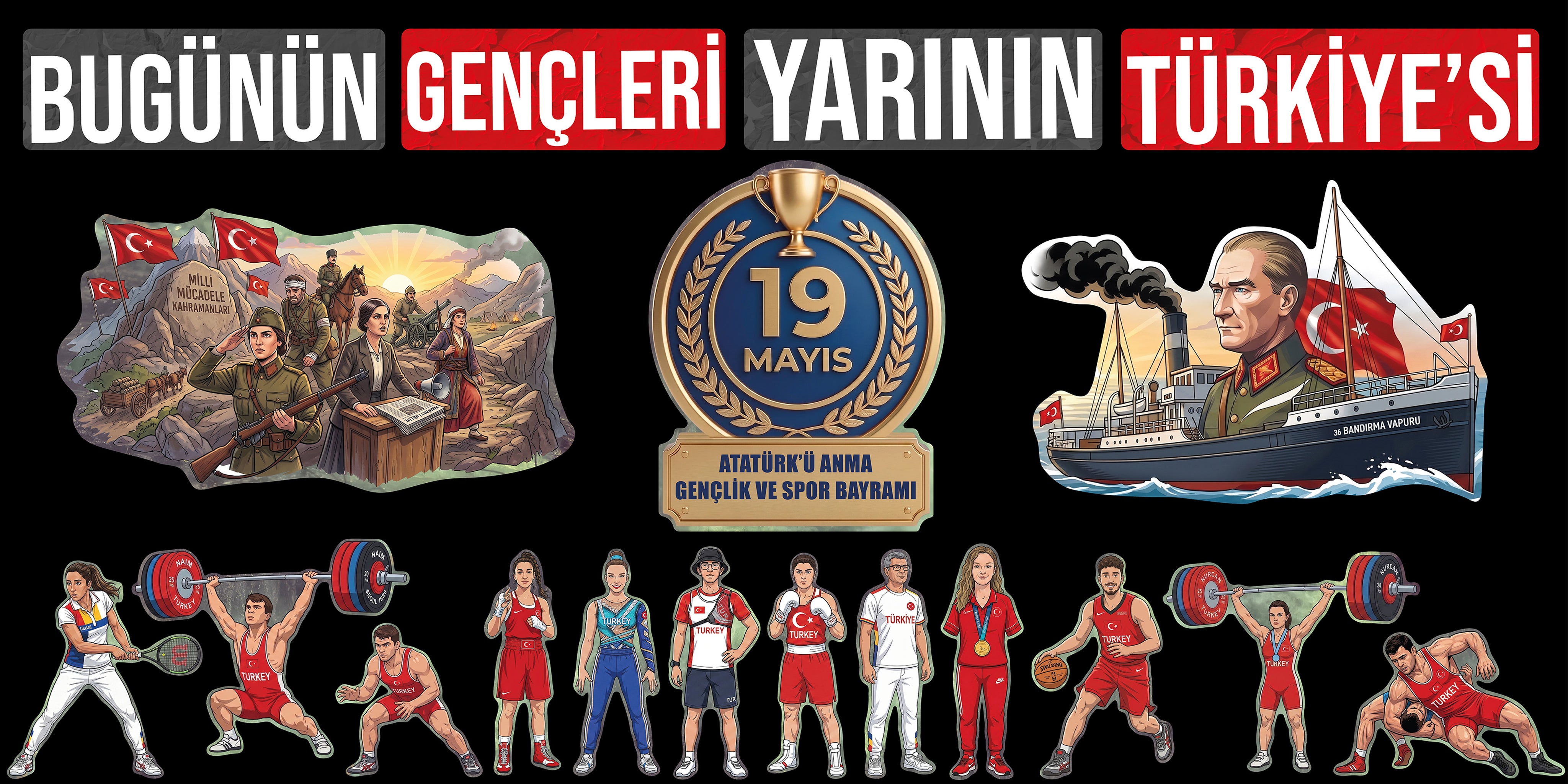19 Mayıs Atatürk'ü Anma Gençlik ve Spor Bayramı Panosu - pinoobi