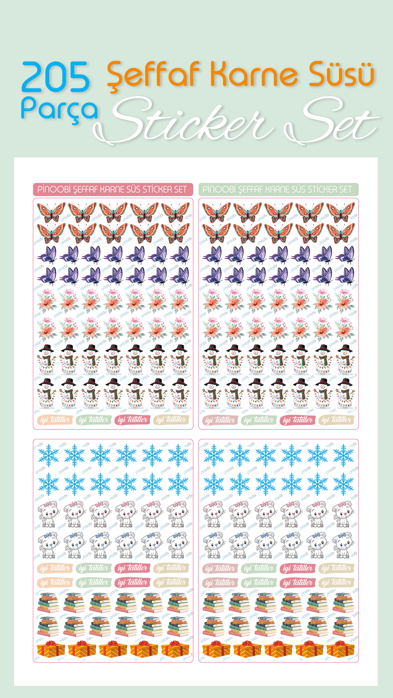Sömestr Karne / Gelişim Raporu Şeffaf Sticker Set-zoom-