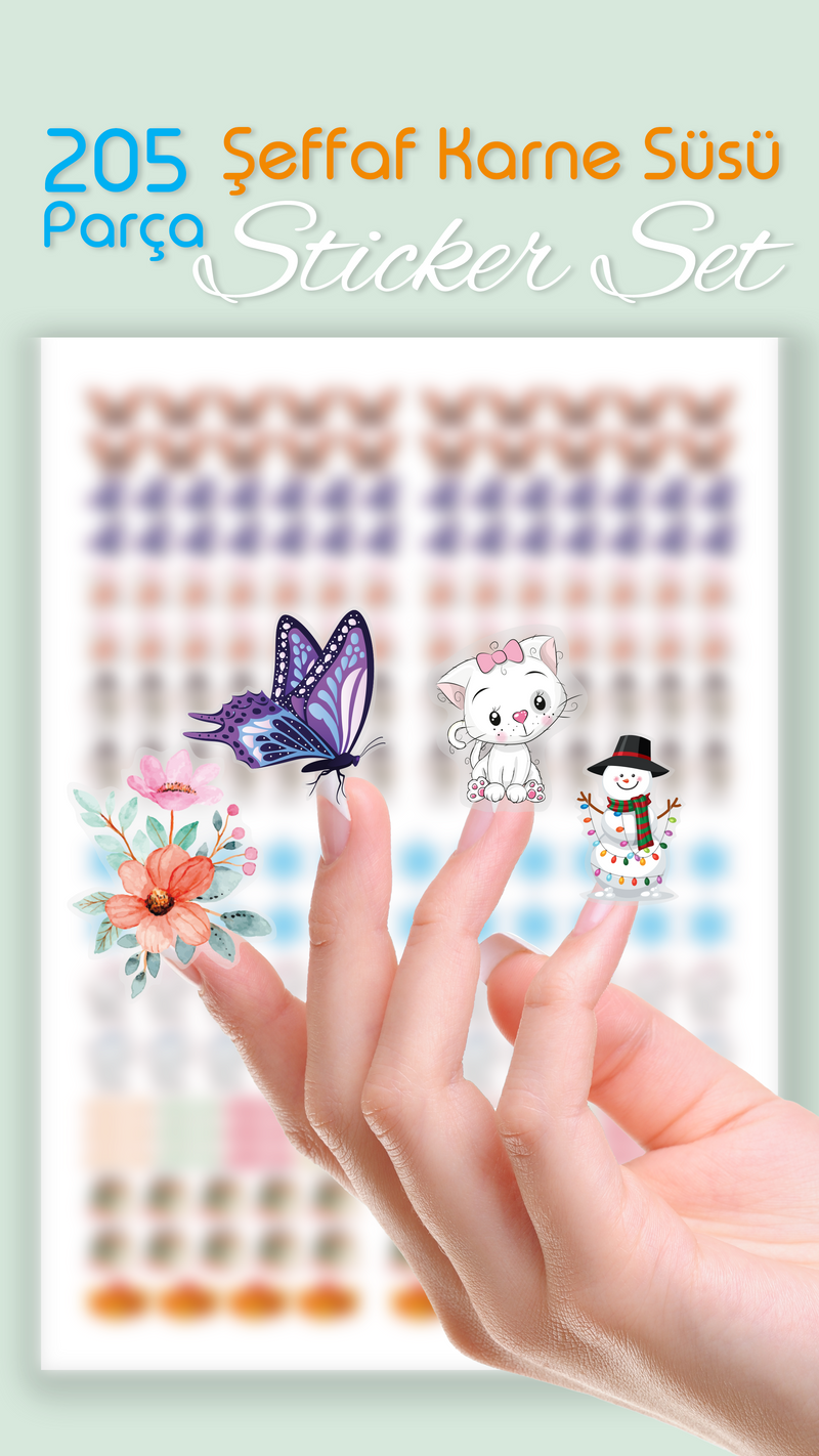 Sömestr Karne / Gelişim Raporu Şeffaf Sticker Set-zoom-