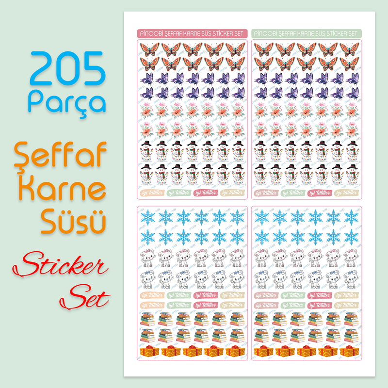 Sömestr Karne / Gelişim Raporu Şeffaf Sticker Set-zoom-