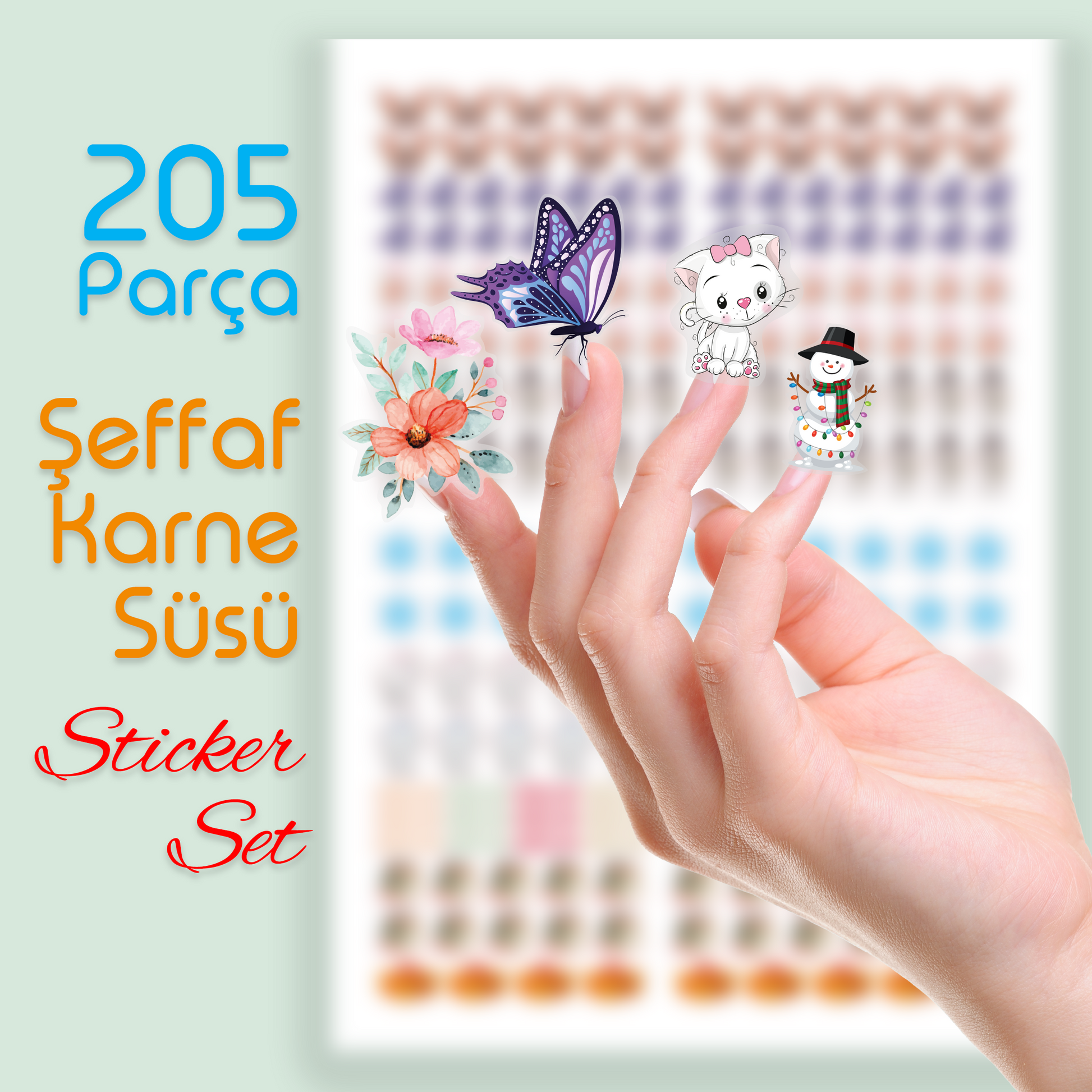 Sömestr Karne / Gelişim Raporu Şeffaf Sticker Set - pinoobi