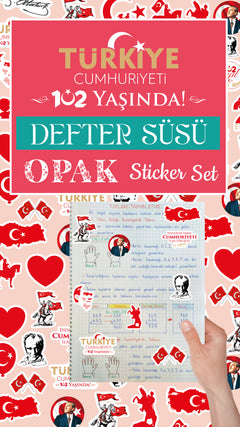 29 Ekim Defter Süsü Şeffaf Sticker Set - pinoobi