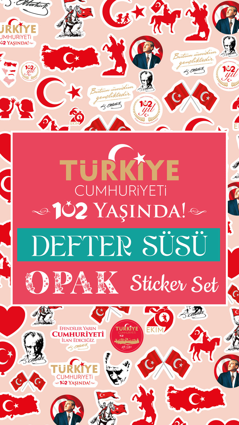29 Ekim Defter Süsü Şeffaf Sticker Set-zoom-