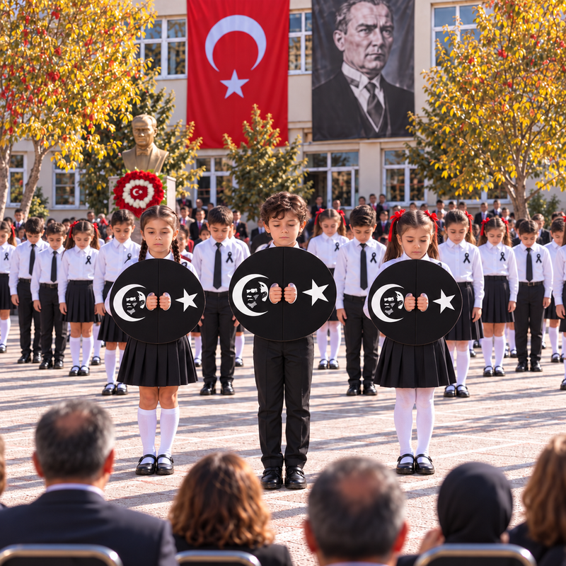 10 Kasım Atatürk'ü Anma Günü Koreografi Gösteri Plakası (Ay-Yıldız-Daire)-zoom-