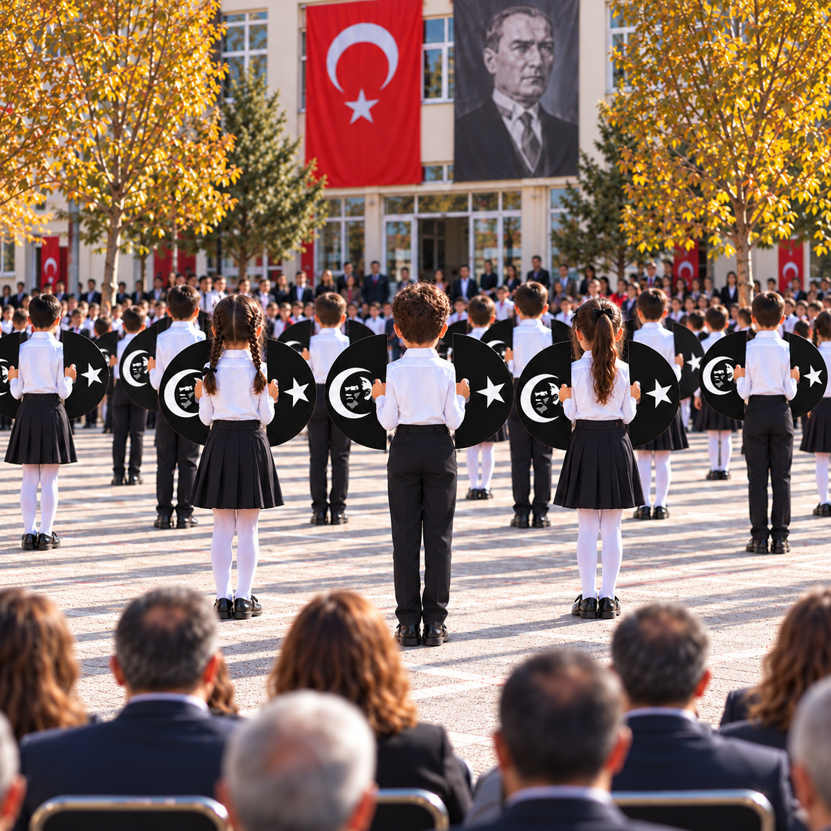 10 Kasım Atatürk'ü Anma Günü Koreografi Gösteri Plakası (Ay-Yıldız-Daire)-zoom-6