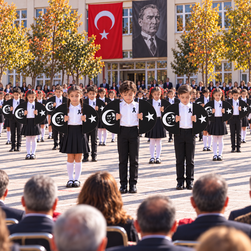 10 Kasım Atatürk'ü Anma Günü Koreografi Gösteri Plakası (Ay-Yıldız-Daire)-zoom-