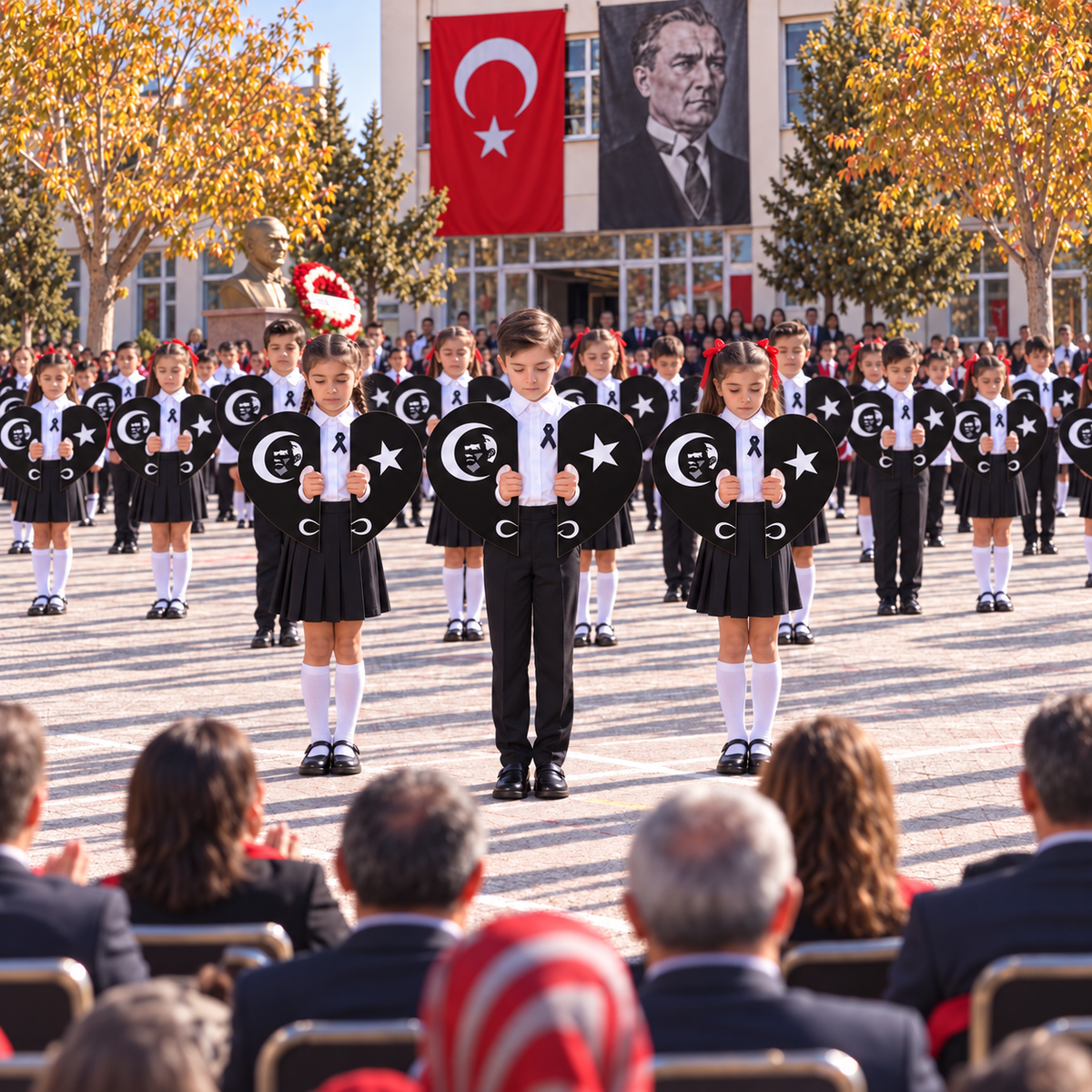 10 Kasım Atatürk'ü Anma Günü Koreografi Gösteri Plakası (Ay-Yıldız-Kalp)-zoom-9