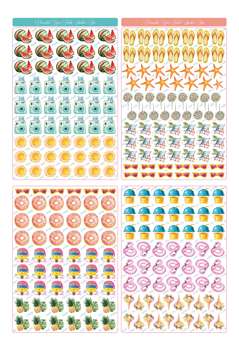 Yaz Tatili Karne / Gelişim Raporu Şeffaf Sticker Set-zoom-
