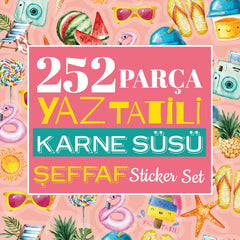 Yaz Tatili Karne / Gelişim Raporu Şeffaf Sticker Set - pinoobi