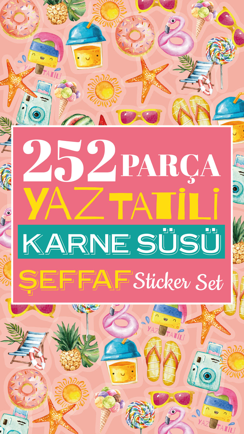 Yaz Tatili Karne / Gelişim Raporu Şeffaf Sticker Set-zoom-